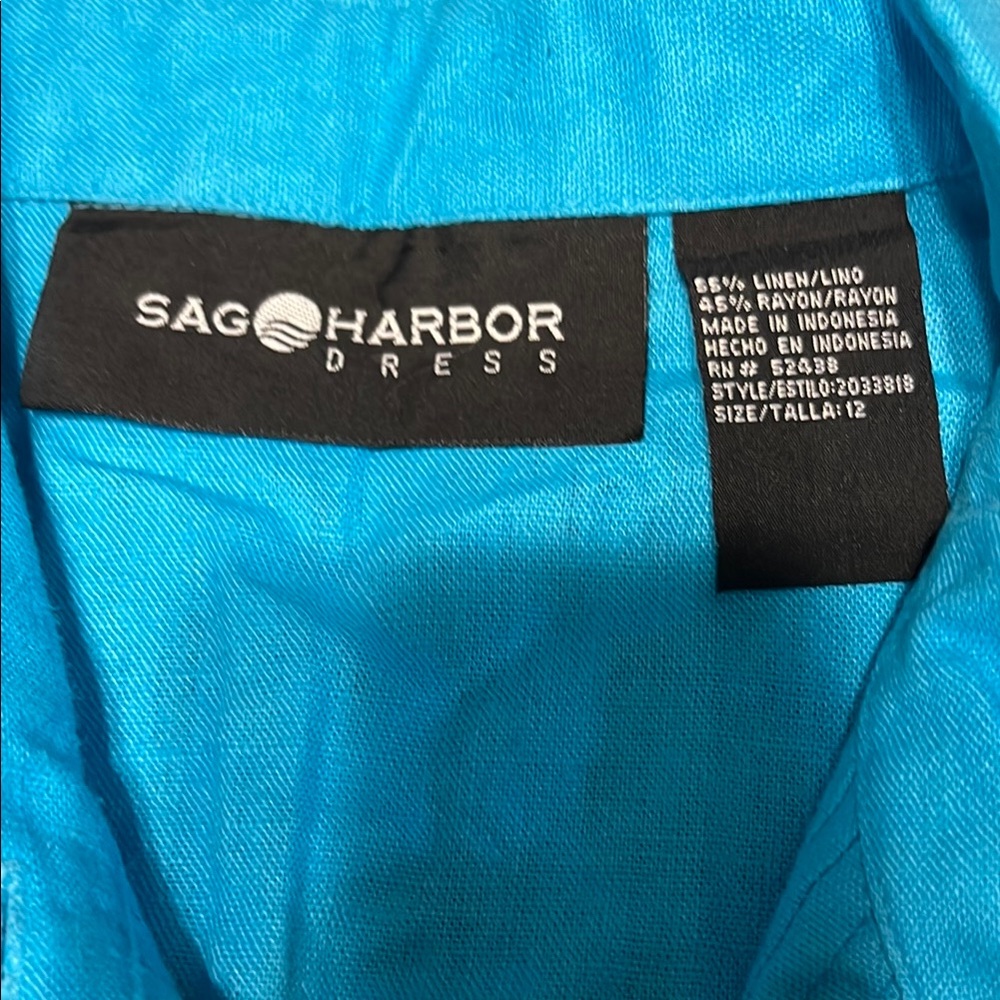 Sag Harbor Blue Sleeveless Button Down Shirt NWT - Picture 4 of 7